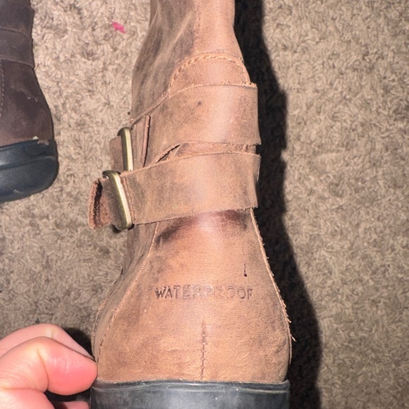 Columbia Waterproof Brown Leather Flat Boots Women’s Size 11 - Picture 10 of 12